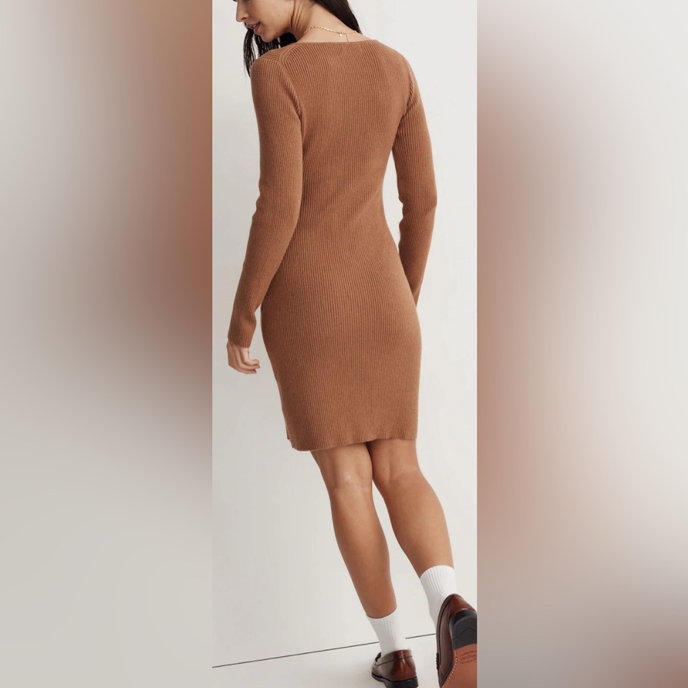 Madewell Tie-Front Ruched Bodycon Mini Dress. NWT - Picture 2 of 5